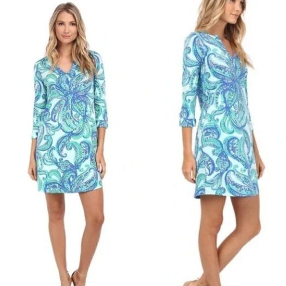 Lilly Pulitzer Rossmore V-Neck Dress Small Pima Cotton - Picture 1 of 6